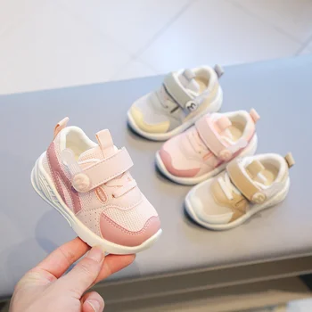 Детские повседневные кроссовки для малышей, первые ходунки для новорожденных, дышащая противоскользящая спортивная обувь