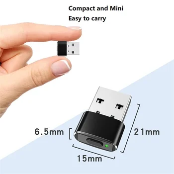 Кнопка включения / выключения мини-мыши USB-имитатор движения мыши для офиса, автоматическое незаметное перемещение мыши, Черный