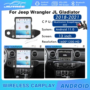 Для Jeep Wrangler JL Gladiator 2018-2021 Автомобильный радиоприемник Мультимедийный Плеер Головное Устройство Беспроводной Carplay GPS Навигация 2 Din