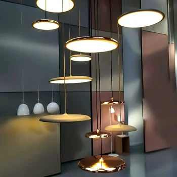 Тонкие светодиодные подвесные светильники для кухни, столовой, ресторана, подвесной светильник UFO, круглая современная потолочная люстра, декоративное освещение