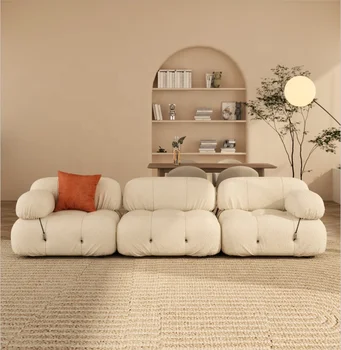 Мебель для дома Квартира Высококачественная Современная Креативная Модульная Комбинация Букле LОбразный Угловой 3местный Диван Bellini Sofa