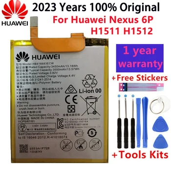 2023 Года Оригинальный Новый HB416683ECW Настоящий Аккумулятор емкостью 3450 мАч для Huawei Google Ascend Nexus 6P H1511 H1512 Аккумулятор + Инструменты + Наклейки