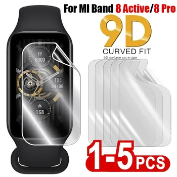 1-5 Шт. для Xiaomi Band 8 Active 9D Изогнутая Мягкая Гидрогелевая Защитная Пленка, Полное Покрытие для Xiaomi Band 8 Pro, Аксессуары для Смарт-Часов
