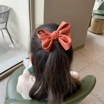 Однотонная лента Детские бантики, заколки для волос для маленьких девочек, мини-заколки с бантом ручной работы, аксессуары для волос