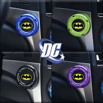 Автомобиль с Бэтменом из DC Comics Кнопка включения двигателя в один клик, Защитная крышка, Декоративная наклейка, Аксессуары для интерьера автомобиля, Универсальный