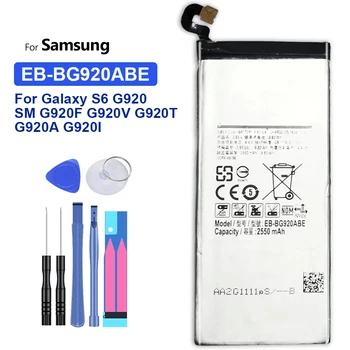 EB-BG920ABE EB-BG920ABA Аккумулятор емкостью 2550 мАч для SAMSUNG Galaxy S6 G9200 G920F SM G920 SM-G920 G920V/G920T/G920A/G920I + Инструменты