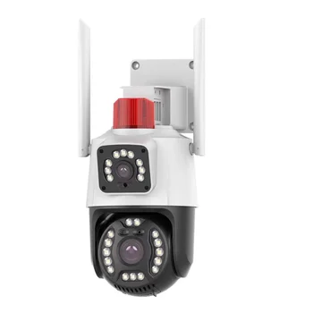 3-Мегапиксельная 1296P Двухобъективная беспроводная PTZ IP-купольная камера AI Humanoid Detection Полноцветная домашняя охранная сигнализация CCTV Радионяня