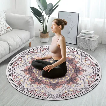 Круглый коврик для йоги из натуральной замши большого размера длиной 1,4 м, для медитации