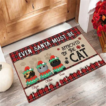 Рождественский ковер CLOOCL Животные Кошки Название DIY Фланелевые коврики с 3D-принтом для гостиной, коврик, Рождественские подарки, прямая поставка