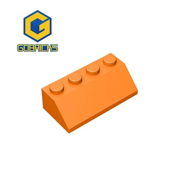Строительные блоки Gobricks аксессуары тарелки своими руками Наклонный кирпич 2x4 точки 10 ШТ. Развивающие, совместимые с брендами игрушки для детей