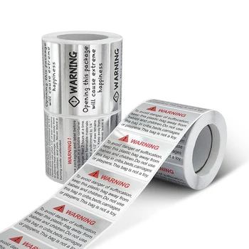 300шт Запечатывающая наклейка для упаковки, Предупреждающие этикетки для посылок, принадлежности для поделок, Немой Серебряный стикер оптом