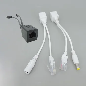 белый черный POE Пассивное Питание RJ45 DC Через Ethernet Кабель-Адаптер POE Splitter Модуль Питания Инжектора 12-48 В Для IP CCTV Camea