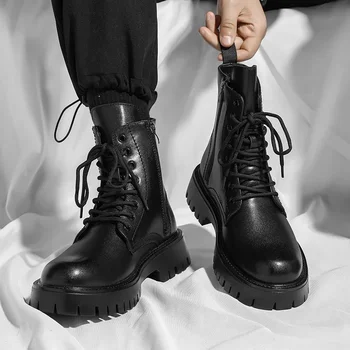 Деловая Повседневная обувь для мужчин; кожаные водонепроницаемые ботильоны Chukka на шнуровке; модельные ботинки-оксфорды; повседневные армейские ботинки;