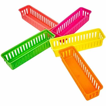 Органайзер для карандашей в классе, корзина для карандашей или корзина для карандашей, разные цвета, случайные расцветки (10 упаковок)