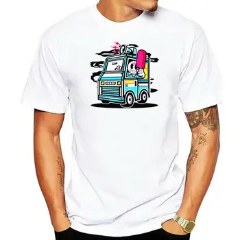 Мужская футболка Ice Cream Truck Van Cool Fashion Ретро Приталенная Футболка S-Xxl С круглым вырезом, Футболка