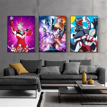 Японский Плакат Ultraman, бумага для бара Kraft Club, Винтажный Плакат, Настенная живопись, Спальня, кабинет, Наклейки для настенной живописи Big Szie