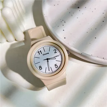 Модные Простые Женские Кварцевые часы Ins В Студенческом Стиле Для Мужчин и Женщин, Круглые Часы Для Отдыха, Винтажные Наручные Часы Relogio Feminino Reloj Mujer