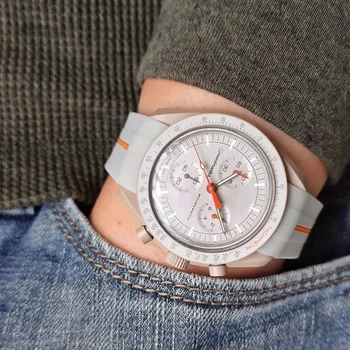 20 мм Силиконовый ремешок для Omega X Swatch Joint MoonSwatch Резиновый браслет с изогнутым концом для мужчин и женщин, водонепроницаемый ремешок для спортивных часов для дайвинга