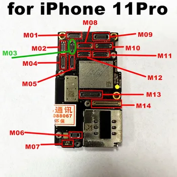 10 шт./лот Оригинал для iPhone 11 Pro Дисплей сенсорный аккумулятор Зарядка камеры Разъем FPC на материнской плате Замена крепежных деталей