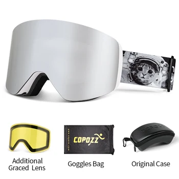 COPOZZ Зимний профессиональный набор лыжных очков для мужчин и женщин, магнитные быстросменные двухслойные противотуманные очки для сноуборда для взрослых