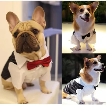 Смокинг для собак, костюм для собак, смокинг для щенков, смокинг для домашних животных, костюм для свадебной вечеринки, рубашка с галстуком-бабочкой для собак, Официальная одежда для прополки собак, Одежда для собак и кошек