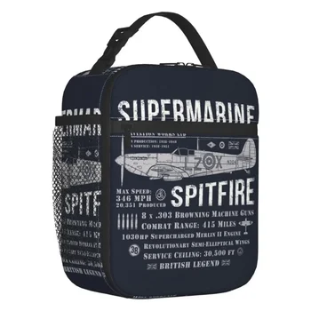 Утепленная сумка Supermarine Spitfire, пилот истребителя, Самолет, Водонепроницаемый Холодильник, Термос для ланча, Коробка для завтрака, Дети, Дети