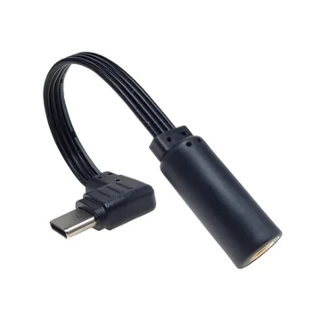 Преобразователь плоского разъема C-type длиной 0,1 м в разъем 3,5 мм, кабель аудиоадаптера для наушников C-type, USB-3,5 мм, вспомогательный кабель для наушников C-type