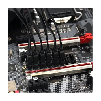 M.2 MKEY PCI-E Riser Card M.2 NVME-SATA3.0 PCIE-SATA 6Gpbsx6-Портовая карта расширения ASM1166 с поддержкой PM