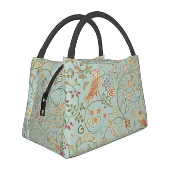 Newill By William Morris, изолированная сумка-тоут для ланча с цветами, сменный холодильник, термос для ланча с едой, ланч-бокс для работы и путешествий