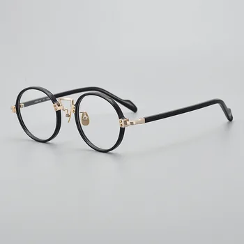 Высококачественные дизайнерские брендовые ацетатные очки для чтения при близорукости по рецепту, женские очки в круглой элегантной оправе в стиле ретро