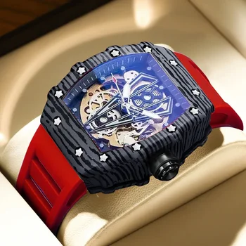 Новые Роскошные Модные часы Мужские бренда BINBOND Полые Полностью Автоматические Механические мужские часы Водонепроницаемые Часы J7751
