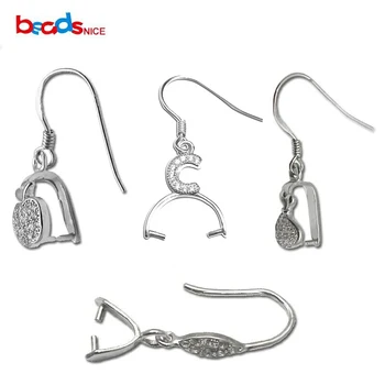 Beadsnice серьги-крючки из стерлингового серебра 925 пробы, ювелирные изделия, щипцы для ушей со стразами и рыболовным крючком ID34553
