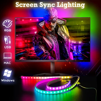 Умная светодиодная лента RGB Dream Color Smart улучшит работу вашего монитора ПК благодаря светодиодным лампам синхронизации музыки, создающим неповторимую атмосферу в игровой комнате.