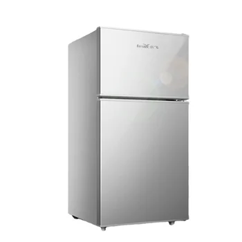 Домашний холодильник Двухдверный маленький белый холодильник для замораживания и сохранения свежести, морозильная камера для кухни в общежитии двойного назначения