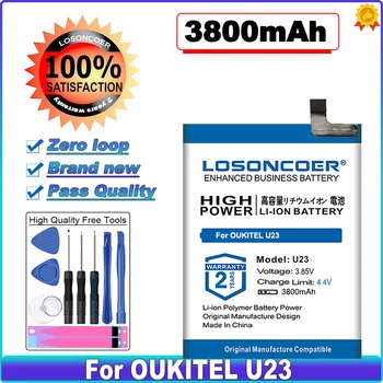 LOSONCOER 0 Цикл 100% Новый Аккумулятор 3800 мАч для аккумуляторов OUKITEL U23 + бесплатные инструменты