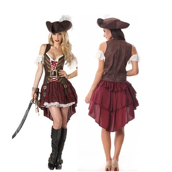 Средневековые костюмы для косплея на Хэллоуин, женские костюмы для косплея пиратов, карнавальное платье для вечеринки на Хэллоуин, костюм для выступлений