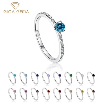 Gica Gema Fashion Многоцветное циркониевое женское обручальное кольцо с обручальными кольцами из стерлингового серебра 925 пробы для подарка ювелирных изделий леди