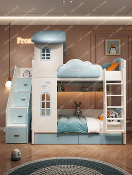 Детская кровать с регулируемой высотой, кровать с отверстием в дереве, Двухъярусная кровать, маленькая квартира для девочек, кровать-замок, кровать принцессы, Дом на дереве