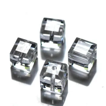 AAA 200pcs 4x4mm Свободные хрустальные бусины кубической формы DIY для модных ювелирных изделий Рабочая распорная игла