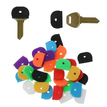 32 Штуки для Идентификационной крышки ключа 8-Цветная для Ключей Удобная Бирка-Этикетка Силиконовый Кодирующий Цвет для Ключей от Дома