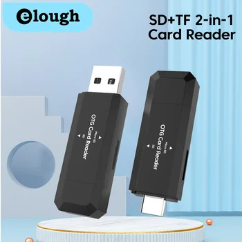 Elough 2 в 1 USB2.0 + Кард-ридер type-c Адаптер быстрой зарядки Для Устройств чтения карт памяти Micro MMC MS DV SD TF Flash Drive
