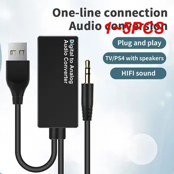 1-5 Шт. Аудиопреобразователь Plug And Play Dac цифро-коаксиальный аналоговый Устойчивый к изгибу Износостойкий аудиоадаптер D15 3,5 мм