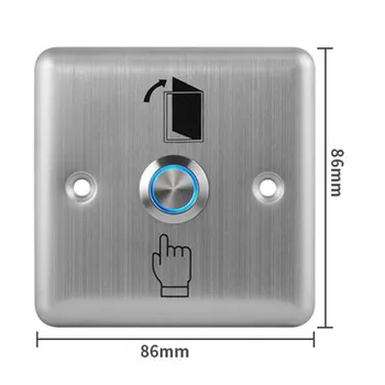 Кнопка выхода из нержавеющей стали, кнопочный выключатель, датчик открывания двери, для контроля доступа, серебристый