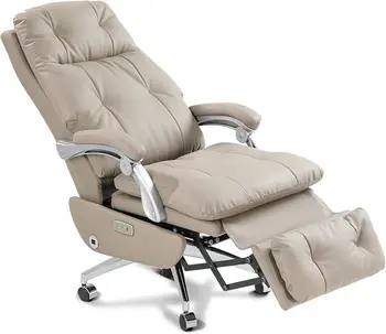 Автоматическое офисное кресло для руководителей, электрическое Большое и высокое Эргономичное офисное кресло с откидной спинкой и подставкой для ног