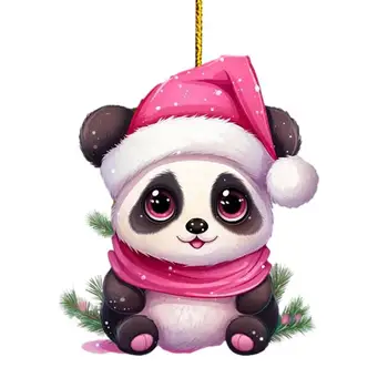 Рождественская подвеска в виде панды Креативные милые животные подвеска в виде панды для рождественского подарка Домашний декор автомобиля автомобильные аксессуары