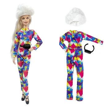 NK 1 комплект аксессуаров для спортивного велосипеда для куклы-девочки Одежда: Белая шляпа + Красочный спортивный боди + Розовый поясной рюкзак для куклы Барби, ИГРУШКИ 