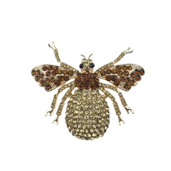 Женская эластичная брошь в виде серебристо-серого жука-пчелки