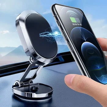 Магнитный Автомобильный Держатель Телефона Универсальный Складной Вращающийся Сильный Магнитный Кронштейн Для Телефона GPS Крепление для iPhone Samsung Аксессуары