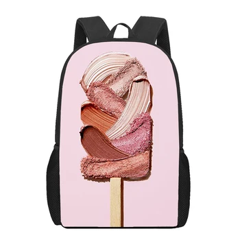 Тени для век, губная помада, художественные школьные сумки для девочек, рюкзак для мальчиков, женская сумка Mochila, студенческая сумка для книг, детская сумка на плечо, легкая