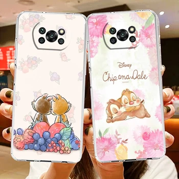Прозрачный чехол для телефона Disney Chip 'n' Dale для Xiaomi Mi Poco X5 X4 X3 NFC F4 F3 GT M5s M4 M3 Pro C55 C50 5G